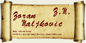 Zoran Maljković vizit kartica